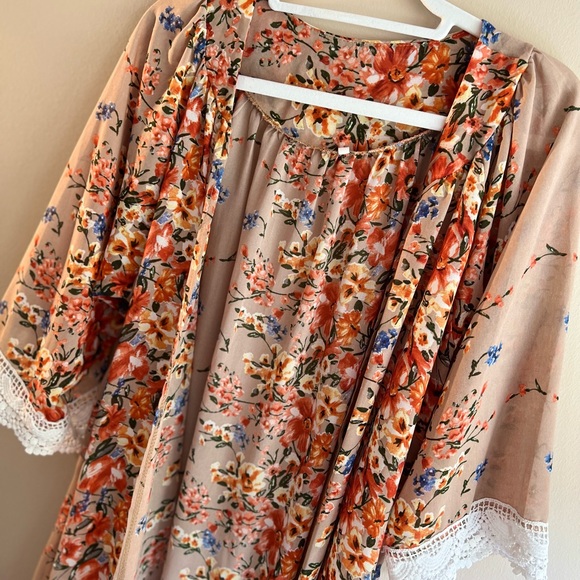 Boho Floral Kimono Size XL - Picture 4 of 6